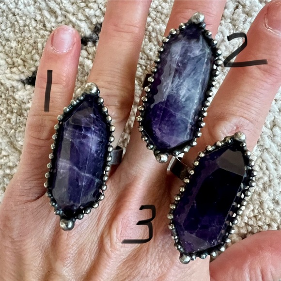 Huge Amethyst Psychic Intuition Ring - Picture 3 of 9